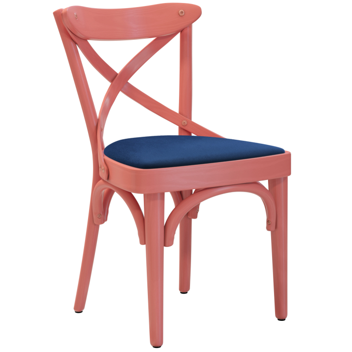 Maudez | Fauteuil en pliage | Bois / Velours | Rose / Bleu | Bugholz