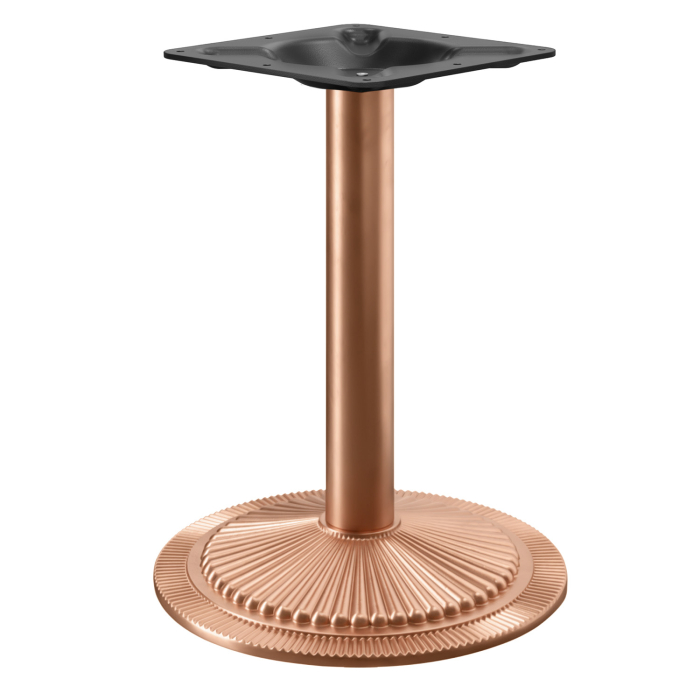 MAXIM | Rama stołu bistro | Miedź | Podstawa: Ø 55 cm | Kolumna: 7,6 x 76 cm