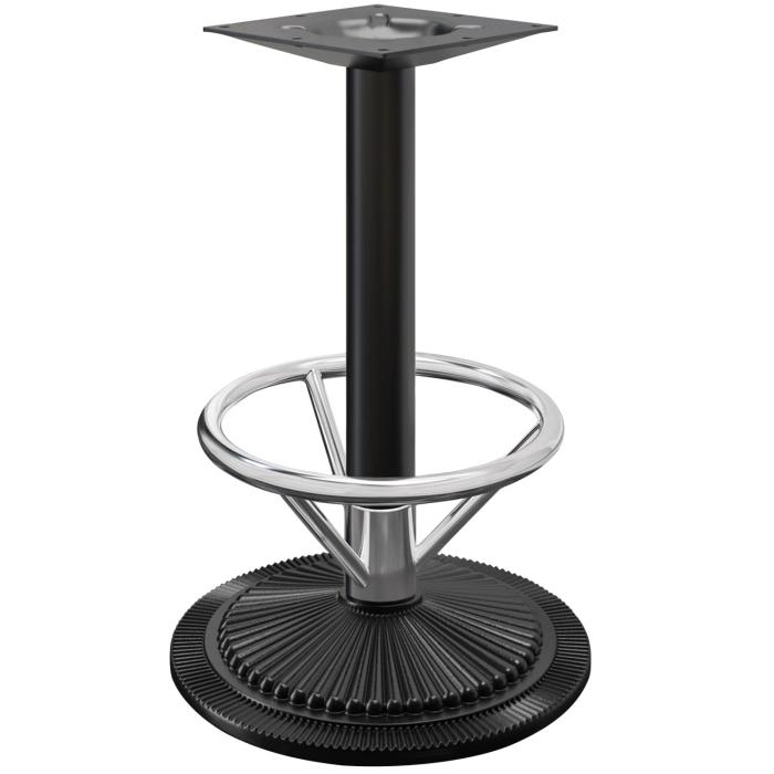 MAXIM FOOT | High Table Base | Black | Foot: Ø 55 cm | Column: 7.6 x 109 cm | with foot rest