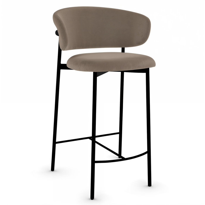 Maya | Hotel Bar Stool | Velvet | Taupe