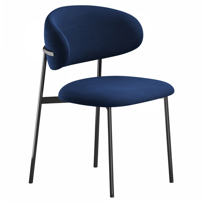 Maya | Hotel Stoel | Velvet | Blauw
