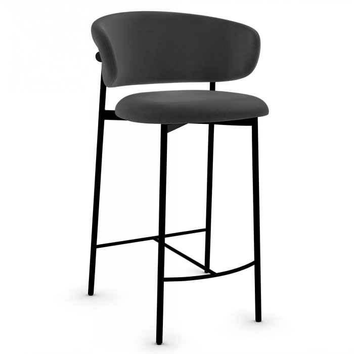 Maya | Hotell Barstol | Samt | Grå