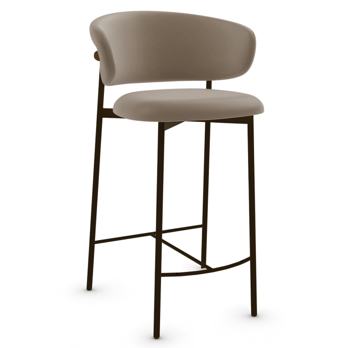 Maya | Tabouret de bar d'hôtel | Cuir | Taupe