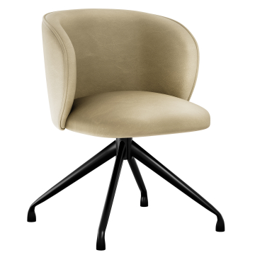 Ava | Hotel Stuhl | Beige | Leder | Drehfuß