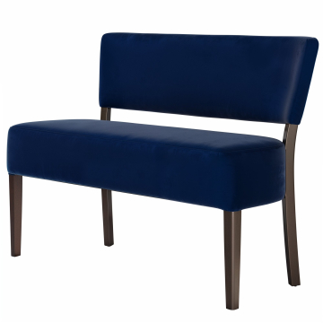LUCA | Bistro Sitzbank | Blau | 120 x 83 cm | Samt