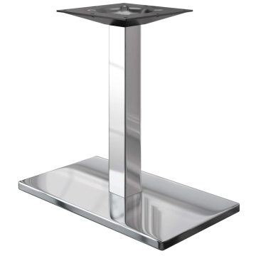 MADRID | Pied de table restaurant | Acier inoxydable | Pied : 40 x 70 cm | Colonne : 8 x 60 cm