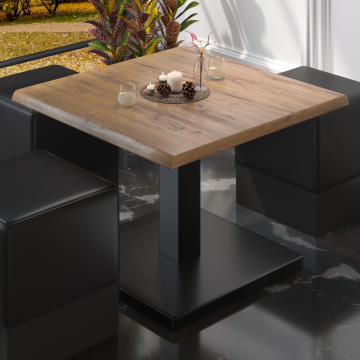 MADRID | Base per tavolo da lounge | Nero | Piede: 50 x 50 cm | Colonna: 8 x 46 cm