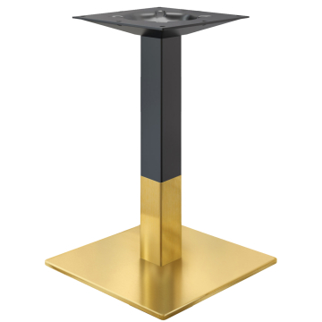 MADRID | Base tavolo bistro | Oro/Nero | Altezza: 72 cm | Colonna: 8 x 8 cm | Base: 50 x 50 cm