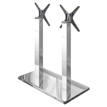 MADRID | Bistro dobbel bar bordramme | Rustfritt stål | Høyde: 105 cm | Søyle: 8 x 8 cm | Base: 40 x 70 cm | Sammenleggbar