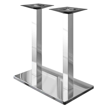 MADRID | Bistro dobbelt barbordsstel | Rustfrit stål | Højde: 105 cm | Søjle: 8 x 8 cm | Fod: 40 x 70 cm