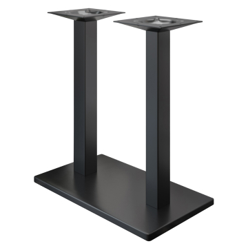 MADRID | Bistro Doppel Stehtischgestell | Schwarz | Höhe: 105 cm | Säule: 6 x 6 cm | Fuß: 40 x 70 cm | Rechteckig