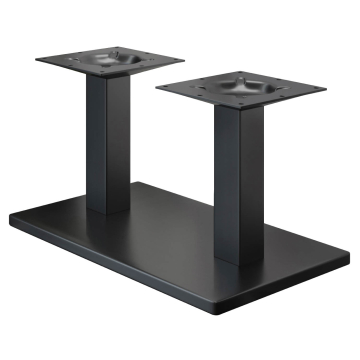 MADRID | Bistro Lounge Double Table Frame | Musta | Korkeus: 36 cm | Pylväs: 8 x 8 cm | Jalusta: 40 x 70 cm