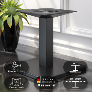MADRID | Bistro Lounge Table Frame | Black | Height: 36 cm | Column: 8 x 8 cm | Base: 50 x 50 cm