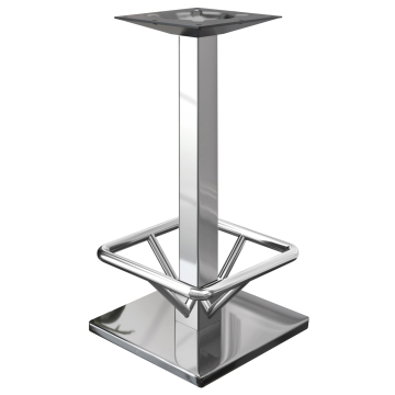MADRID | Bistro Stehtischgestell + Fußring | Edelstahl | Höhe: 105 cm | Säule: 6 x 6 cm | Fuß: 50 x 50 cm