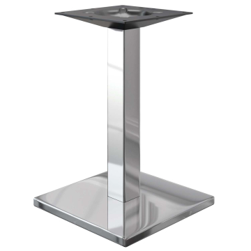 MADRID | Bistro Tischgestell | Edelstahl | Fuß: 50 x 50 cm | Säule: 8 x 60 cm