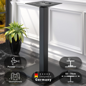 MADRID | Marco de mesa de bar | Negro | Altura: 105 cm | Columna: 6 x 6 cm | Base: 45 x 45 cm