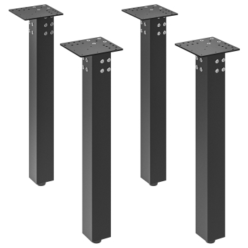 MADRID | Bistro Tischbeine | Schwarz | Höhe: 72 cm | Säule: 6 x 6 cm | Platte: 16x16 cm | 1 Stück