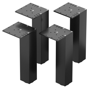 MADRID | Bistro Tischbeine | Schwarz | Höhe: 72 cm | Säule: 15 x 15 cm | Platte: 30x30 cm | 4 Stück