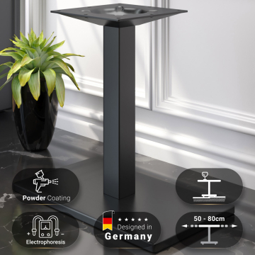 MADRID | Bistro tafelframe | Zwart | Hoogte: 72 cm | Kolom: 6 x 6 cm | Voet: 40 x 70 cm
