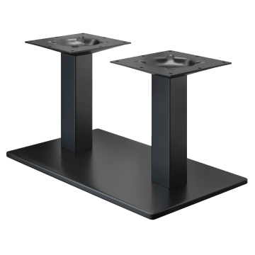 MADRYT | Bistro Lounge Stół podstawowy | Czarny | Wysokość: 35 cm | Kolumna: 6 x 6 cm | Płyta podstawowa: 40 x 70 cm