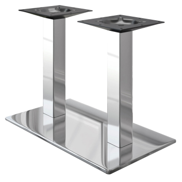 MADRYT | Stół bistro | Stal nierdzewna | Wysokość: 71 cm | Kolumna: 6 x 6 cm | Płyta podstawy: 40 x 70 cm