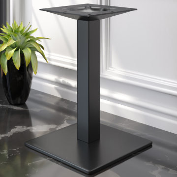 MADRID | Bistro tafelonderstel | Zwart | Hoogte: 71 cm | Zuil: 8 x 8 cm | Bodemplaat: 50 x 50 cm