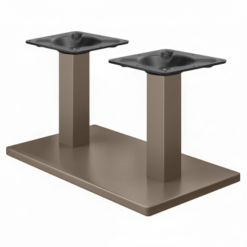 MADRID | Structure de table double pour bistro | Taupe | Hauteur : 71 cm | Poteau : 6 x 6 cm | Plaqu