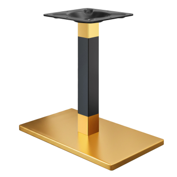 MADRID | Basamento de mesa de bistró | Dorado/Negro | Altura: 72 cm | Columna: 8 x 8 cm | Plato base
