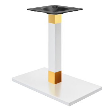 MADRID | Bistro bordställ | Vitt/Guld | Höjd: 72 cm | Stolpe: 8 x 8 cm | Grundplatta: 40 x 70 cm