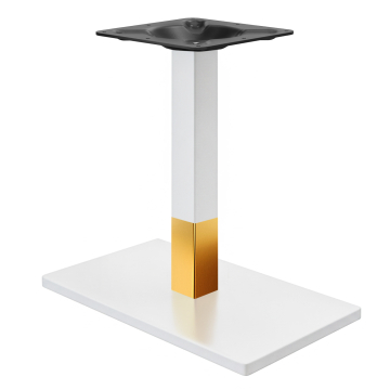 MADRID | Estructura para mesa de bistró | Blanco/Oro | Altura: 72 cm | Columna: 6 x 6 cm | Base: 40