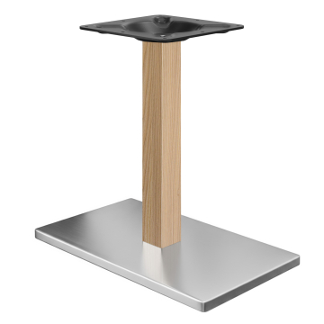 MADRID | Estructura para mesa de bistró | Acero inoxidable / Eiche | Altura: 72 cm | Columna: 8 x 8