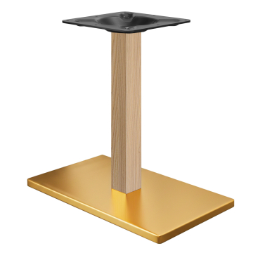 MADRID | Konstrukcja stołowa do bistro | Złoto/dąb | Wysokość: 71 cm | Słup: 8 x 8 cm | Podstawa: 40