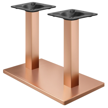 MADRID | Bistro Dubbel Tafelpoot | Koper | Hoogte: 71 cm | Zijl: 8 x 8 cm | Onderplaat: 40 x 70 cm
