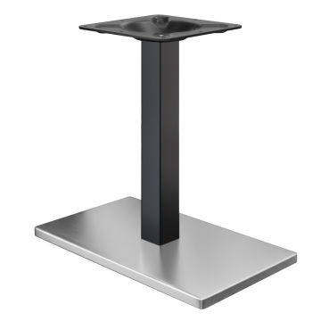 MADRID | Estructura para mesa de bistró | Acero inoxidable/Negro | Altura: 71 cm | Columna: 8 x 8 cm