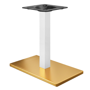 MADRID | Marco de mesa de bistró | Dorado/Blanco | Altura: 72 cm | Columna: 8 x 8 cm | Base: 40 x 70