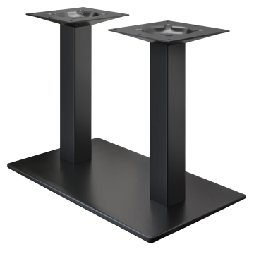 MADRID | Bistro Doppel Tischgestell | Schwarz | Höhe: 71 cm | Säule: 8 x 8 cm | Bodenplatte: 40 x 70