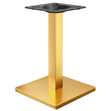 MADRID | Châssis de table bistro | Or | Hauteur : 71 cm | Colonnes : 8 x 8 cm | Plaque de base : 50