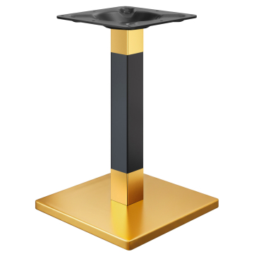 MADRID | Estructura para mesa de bistró | Oro/Negro | Altura: 71 cm | Columna: 8 x 8 cm | Placa de b