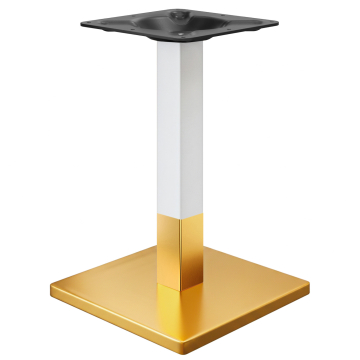 MADRID | Podstawa stolika Bistro | Złoto/Biały | Wysokość: 71 cm | Słupek: 8 x 8 cm | Podstawa: 50 x