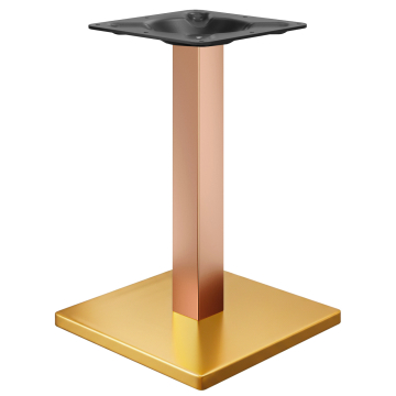 MADRID | Bistro Tischgestell | Gold/Kupfer | Höhe: 72 cm | Säule: 8 x 8 cm | Bodenplatte: 45 x 45 cm