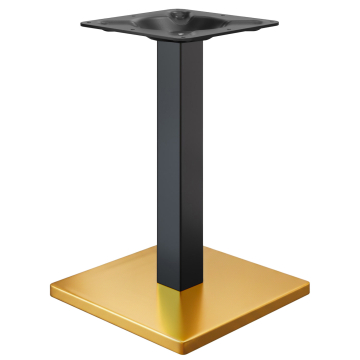 MADRID | Support de table de bistro | or/noir | Hauteur : 71 cm | Colonne : 8 x 8 cm | Plaque de bas