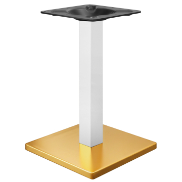 MADRID | Estructura para mesa de bistró | Dorado/Blanco | Altura: 72 cm | Columna: 8 x 8 cm | Base: