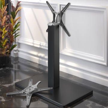 MADRID | Pieds de Table Bistrot | Noir | Pied : 40 x 70 cm | Colonne : 8 x 72 cm | Pliable