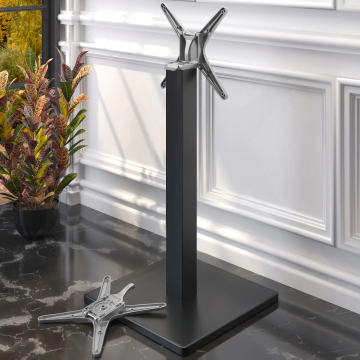 MADRID | Bistro Stehtischgestell | Schwarz | B:T 50 x 50 cm | Säule: 8 x 105 cm | Klappbar