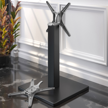 MADRID | Pieds de Table Bistrot | Noir | Pied : 50 x 50 cm | Colonne : 8 x 72 cm | Pliable