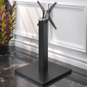MADRID | Pieds de Table Bistrot | Noir | Pied : 50 x 50 cm | Colonne : 8 x 72 cm | Pliable