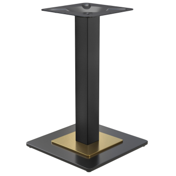 MADRID | Estructura para mesa de bistró | Negro/Oro | Altura: 72 cm | Columna: 8 x 8 cm | Base: 50 x