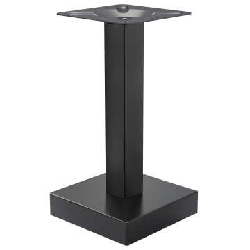 MADRYT | Stół bistro zewnętrzny | Czarny | Wysokość: 69 cm | Kolumna: 10 x 10 cm | Blat: 40 x 40 cm