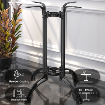 MALAGA | Base de mesa alta de hierro fundido | Negro | 4 pies: Ø 82 cm | Columna 108 cm | Óptica de fundición