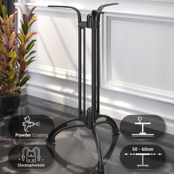 MALAGA | Bistro Stehtischgestell | Schwarz | 3 Fuß: Ø 60 cm | Säule 108 cm | Guss Optik